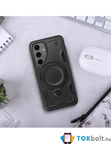 Frost Armor masszív telefontok gyűrűvel Samsung Galaxy A57 5G telefonhoz - FEKETE