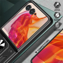 Kemény műanyag és rugalmas TPU hibrid tok Motorola Razr 70 telefonhoz - FEKETE