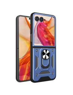 Kemény műanyag és rugalmas TPU hibrid tok Motorola Razr 70 telefonhoz - KÉK