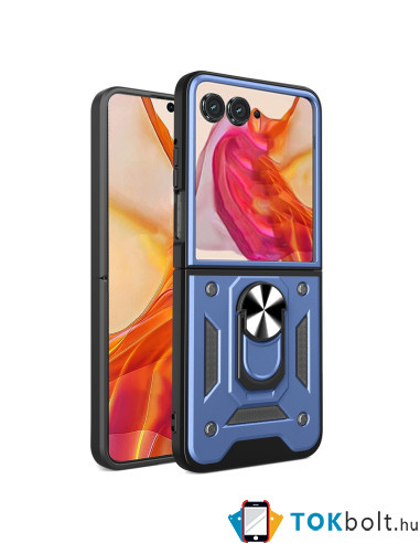 Kemény műanyag és rugalmas TPU hibrid tok Motorola Razr 70 telefonhoz - KÉK