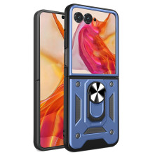 Kemény műanyag és rugalmas TPU hibrid tok Motorola Razr 70 telefonhoz - KÉK