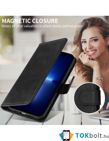 Oldalra nyíló tok Honor 600 / 600 Pro telefonhoz - FEKETE