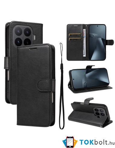 Oldalra nyíló tok Xiaomi 17T Pro telefonhoz - FEKETE