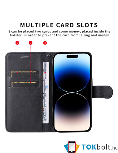 Oldalra nyíló tok Xiaomi 17T Pro telefonhoz - FEKETE