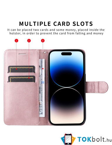 Oldalra nyíló tok Xiaomi 17T Pro telefonhoz - RÓZSAARANY