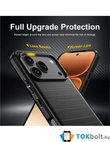 Honor 600 / 600 Pro karbon mintás tok - FEKETE