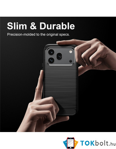 Honor 600 / 600 Pro karbon mintás tok - FEKETE