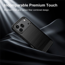 Honor 600 / 600 Pro karbon mintás tok - FEKETE