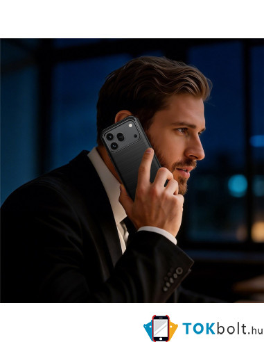 Honor 600 / 600 Pro karbon mintás tok - FEKETE