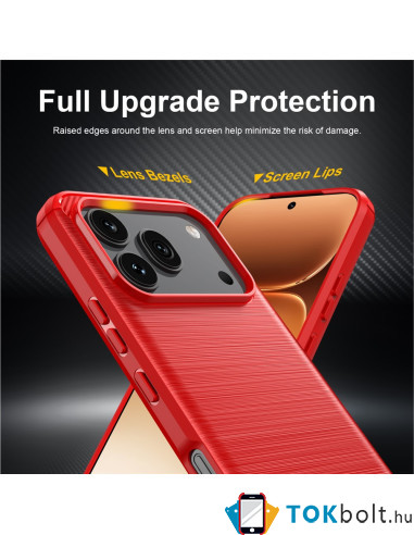Honor 600 Pro / 600 karbon mintás tok - PIROS