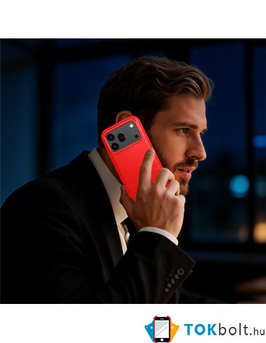 Honor 600 Pro / 600 karbon mintás tok - PIROS
