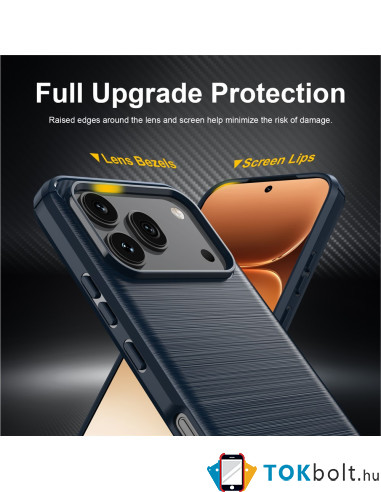 Honor 600 / 600 Pro karbon mintás tok - KÉK