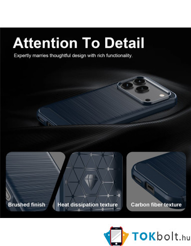 Honor 600 / 600 Pro karbon mintás tok - KÉK