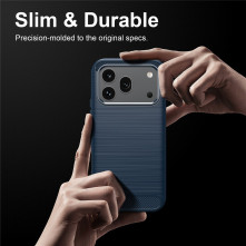 Honor 600 / 600 Pro karbon mintás tok - KÉK