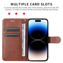 Oldalra nyíló tok Xiaomi 17T telefonhoz - BARNA