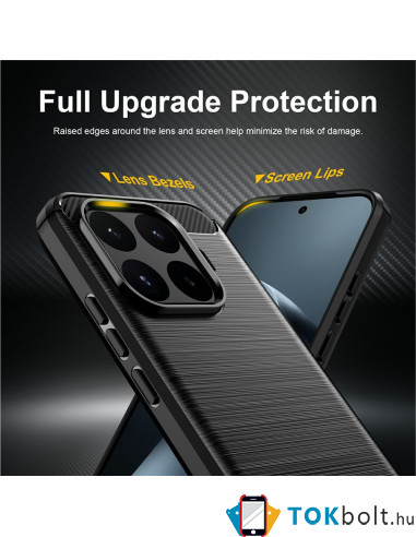Xiaomi 17T karbon mintás tok - FEKETE