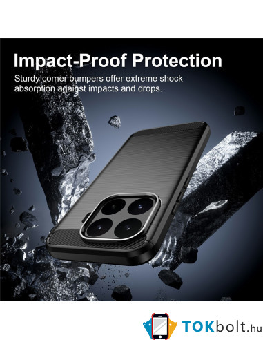 Xiaomi 17T karbon mintás tok - FEKETE