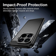 Xiaomi 17T karbon mintás tok - FEKETE