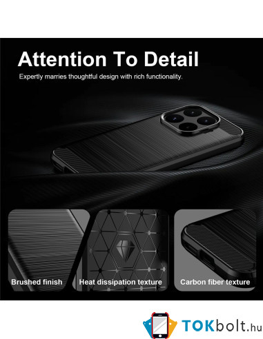 Xiaomi 17T karbon mintás tok - FEKETE