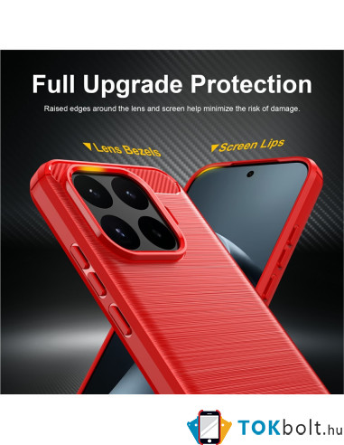 Xiaomi 17T karbon mintás tok - PIROS