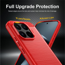 Xiaomi 17T karbon mintás tok - PIROS