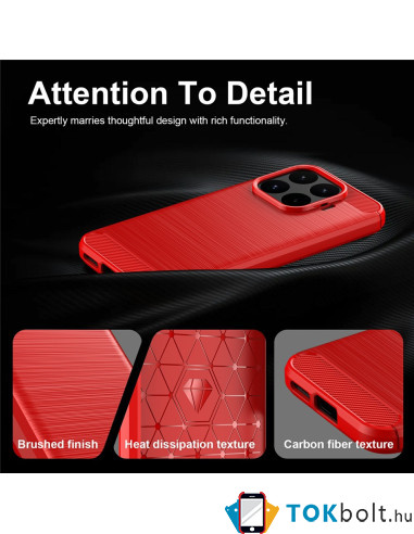 Xiaomi 17T karbon mintás tok - PIROS