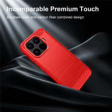 Xiaomi 17T karbon mintás tok - PIROS