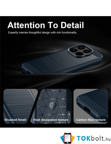 Xiaomi 17T karbon mintás tok - KÉK