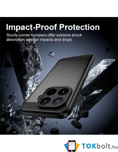 Xiaomi 17T Pro karbon mintás tok - FEKETE
