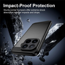 Xiaomi 17T Pro karbon mintás tok - FEKETE