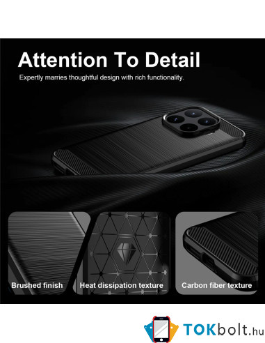 Xiaomi 17T Pro karbon mintás tok - FEKETE