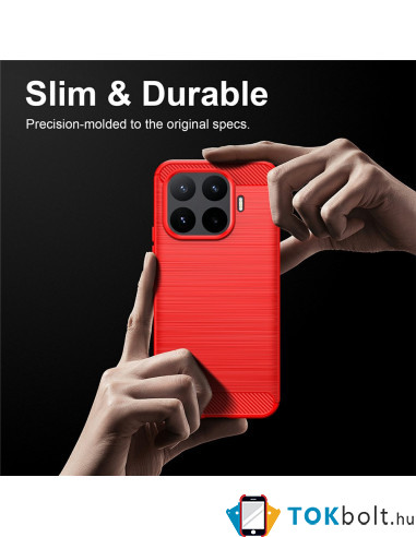 Xiaomi 17T Pro karbon mintás tok - PIROS