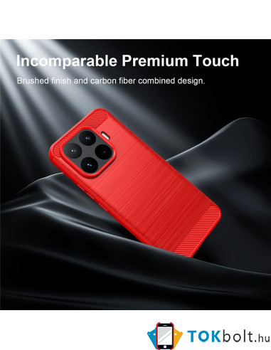 Xiaomi 17T Pro karbon mintás tok - PIROS