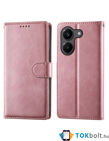 Oldalra nyíló tok Xiaomi Poco X8 Pro telefonhoz - RÓZSASZÍN