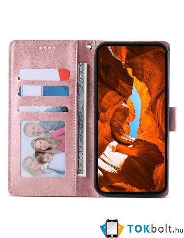 Oldalra nyíló tok Xiaomi Poco X8 Pro telefonhoz - RÓZSASZÍN