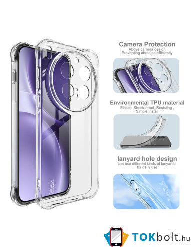 IMAK rugalmas TPU tok Vivo X300 Pro készülékhez - ÁTTETSZŐ