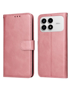 Oldalra nyíló tok Xiaomi Redmi K90 / Poco F8 Pro telefonhoz - RÓZSASZÍN