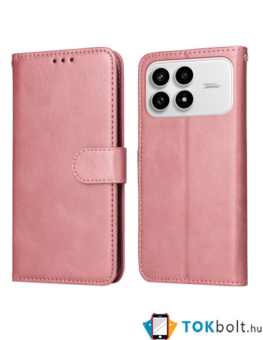 Oldalra nyíló tok Xiaomi Redmi K90 / Poco F8 Pro telefonhoz - RÓZSASZÍN