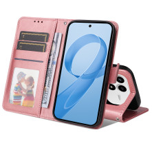 Oldalra nyíló tok Xiaomi Redmi K90 / Poco F8 Pro telefonhoz - RÓZSASZÍN