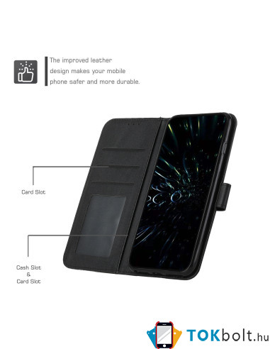 Oldalra nyíló tok Honor 600 Smart telefonhoz - FEKETE