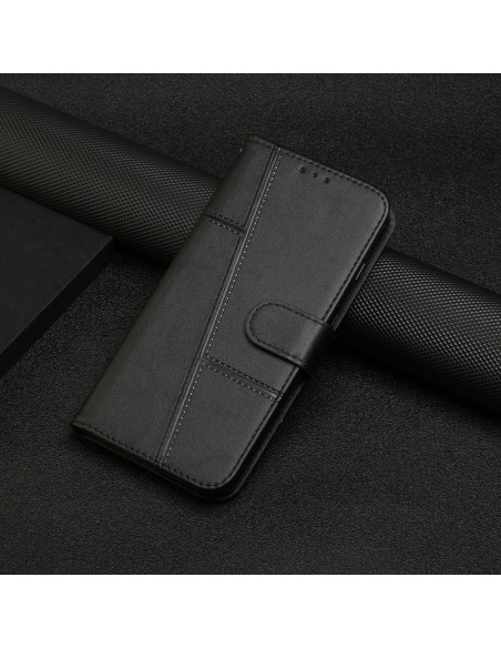 Oldalra nyíló tok Honor 600 Smart telefonhoz - FEKETE