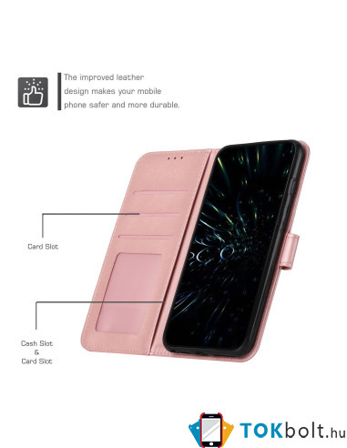 Oldalra nyíló tok Honor 600 Smart telefonhoz - RÓZSAARANY