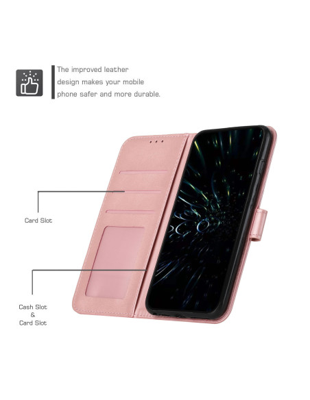 Oldalra nyíló tok Honor 600 Smart telefonhoz - RÓZSAARANY