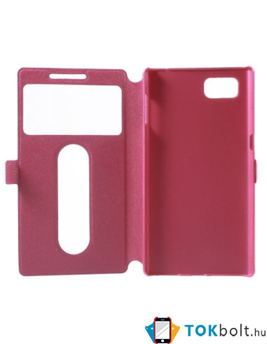 Pink színű két ablakos tok Lenovo Vibe Z2 Pro telefonhoz