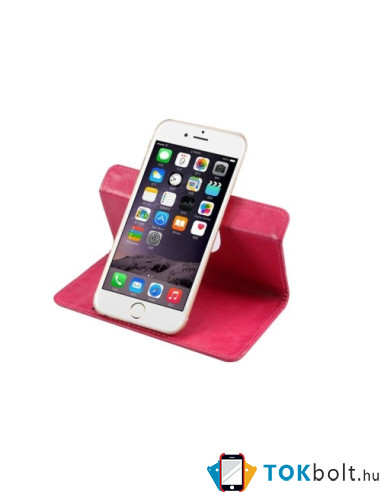 Öntapadós 360 fokban forgatható univerzális tok 4.3-4.8 colos készülékekhez - PINK