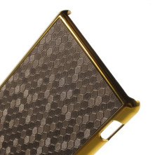 Kávébarna színű elegáns kemény telefontok Sony Xperia M4 Aqua / M4 Aqua Dual készülékhez