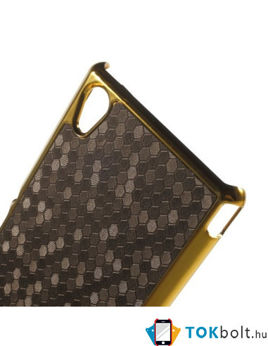 Kávébarna színű elegáns kemény telefontok Sony Xperia M4 Aqua / M4 Aqua Dual készülékhez