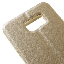 Pezsgő színű két ablakos tok Samsung Galaxy Note 5 telefonhoz
