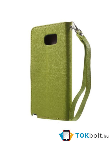 Zöld-barna notesz tok Samsung Galaxy Note 5 telefonhoz