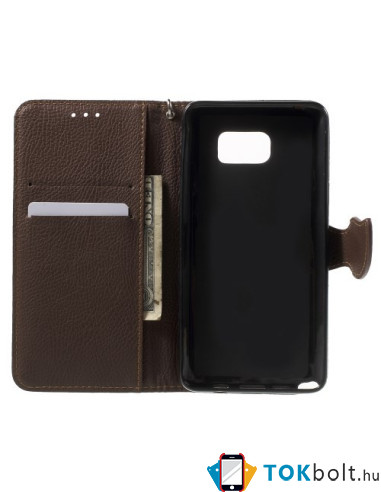 Zöld-barna notesz tok Samsung Galaxy Note 5 telefonhoz